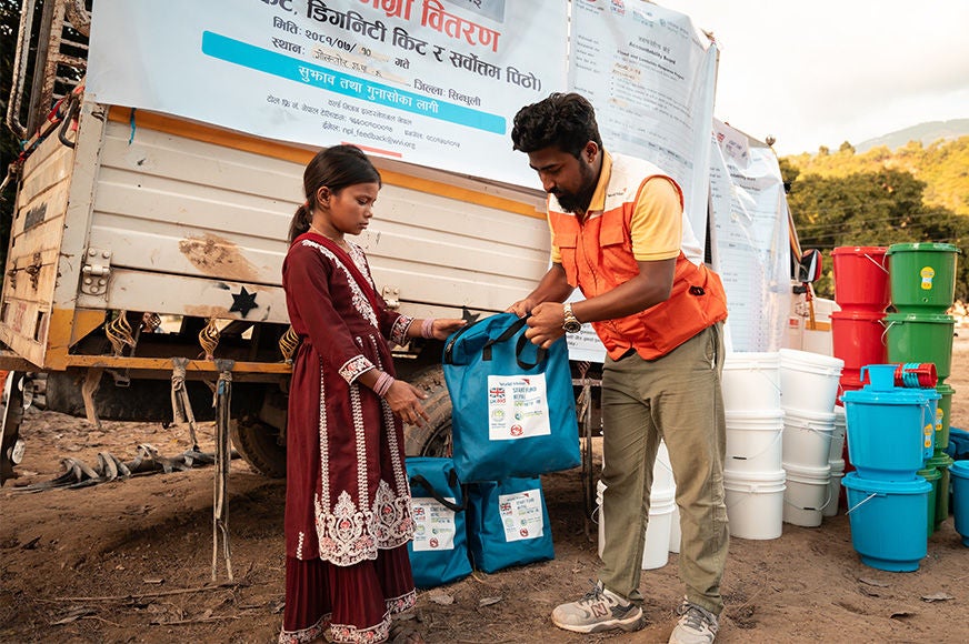  Distribution of Hygiene Kits and Dignity Kits to flood and landslide affected families and children in Sindhuli District. (Nepal, 2024)