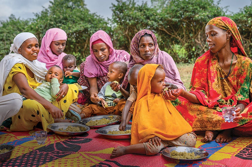 These mothers participated in a community program led by health workers and volunteers, where they learned how to prepare nutritious food for their children. (Ethiopia, 2025) 