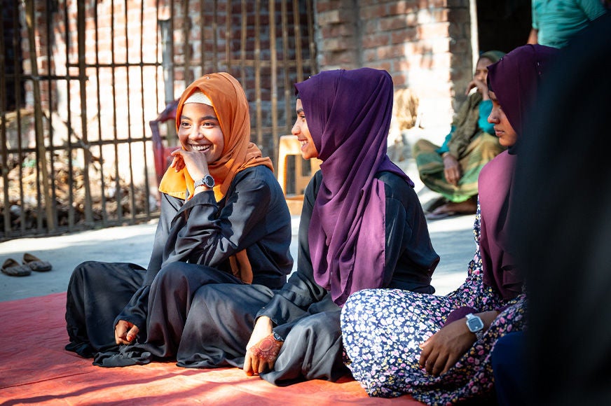 The girls' group provides an open space for girls to share their experiences and learn together about their rights. Photo: Paul Bettings