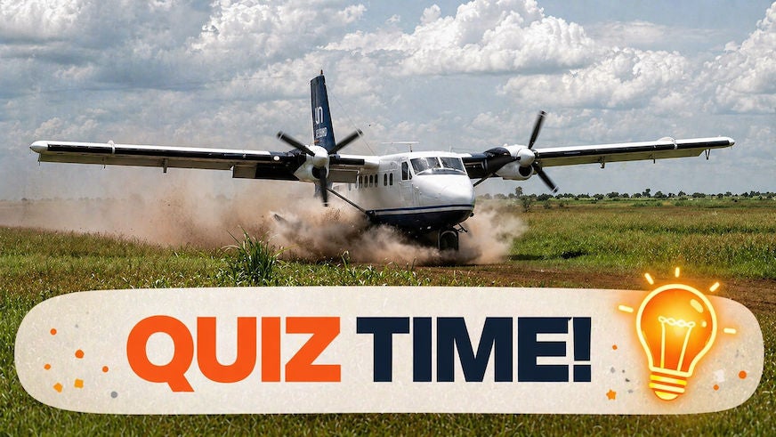 An image of a propeller plan has the words “Quiz Time!” laid over it with a lightbulb graphic.
