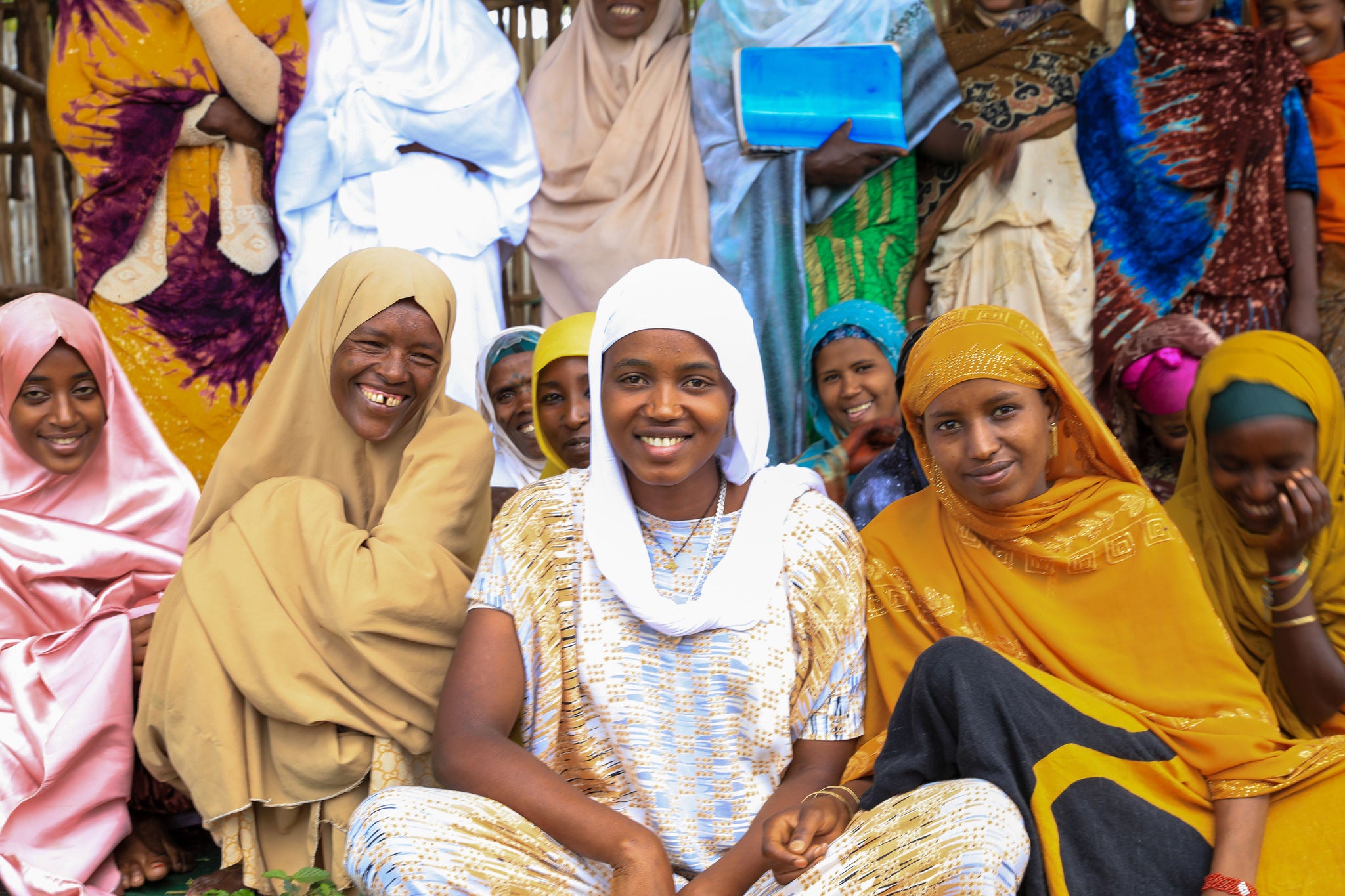 Women smiling