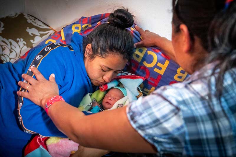Mother and baby migrants