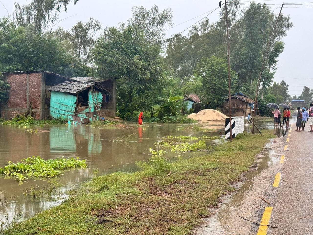 Water logged areas in parts of Madhesh Province after heavy rainfall and storm from the evening of 3 October through to October 5. The rainfall has triggered widespread flooding and landslides across Nepal as the monsoon season draws to a close.