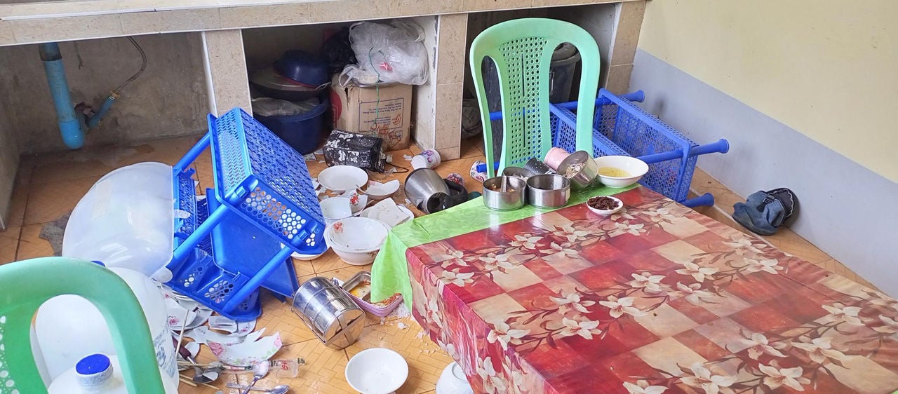 Images of Tada U AP office after the Myanmar earthquake.