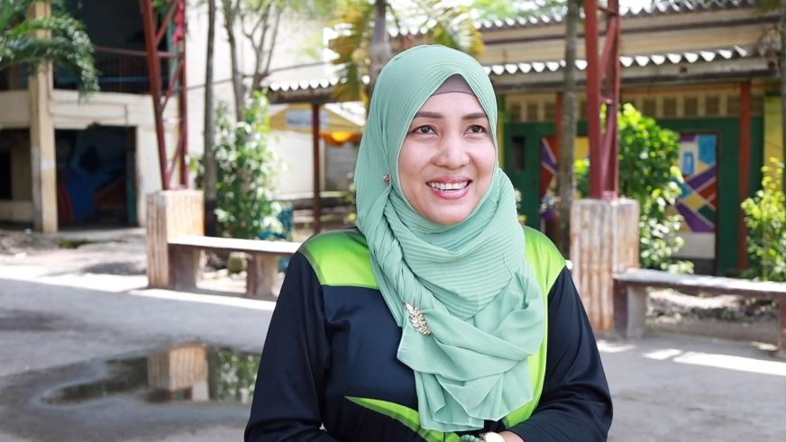 Normina, 37, is a teacher in Cotabato City, Philippines, where World Vision recently distributed backpacks and school supplies through the Raw Hope program. 